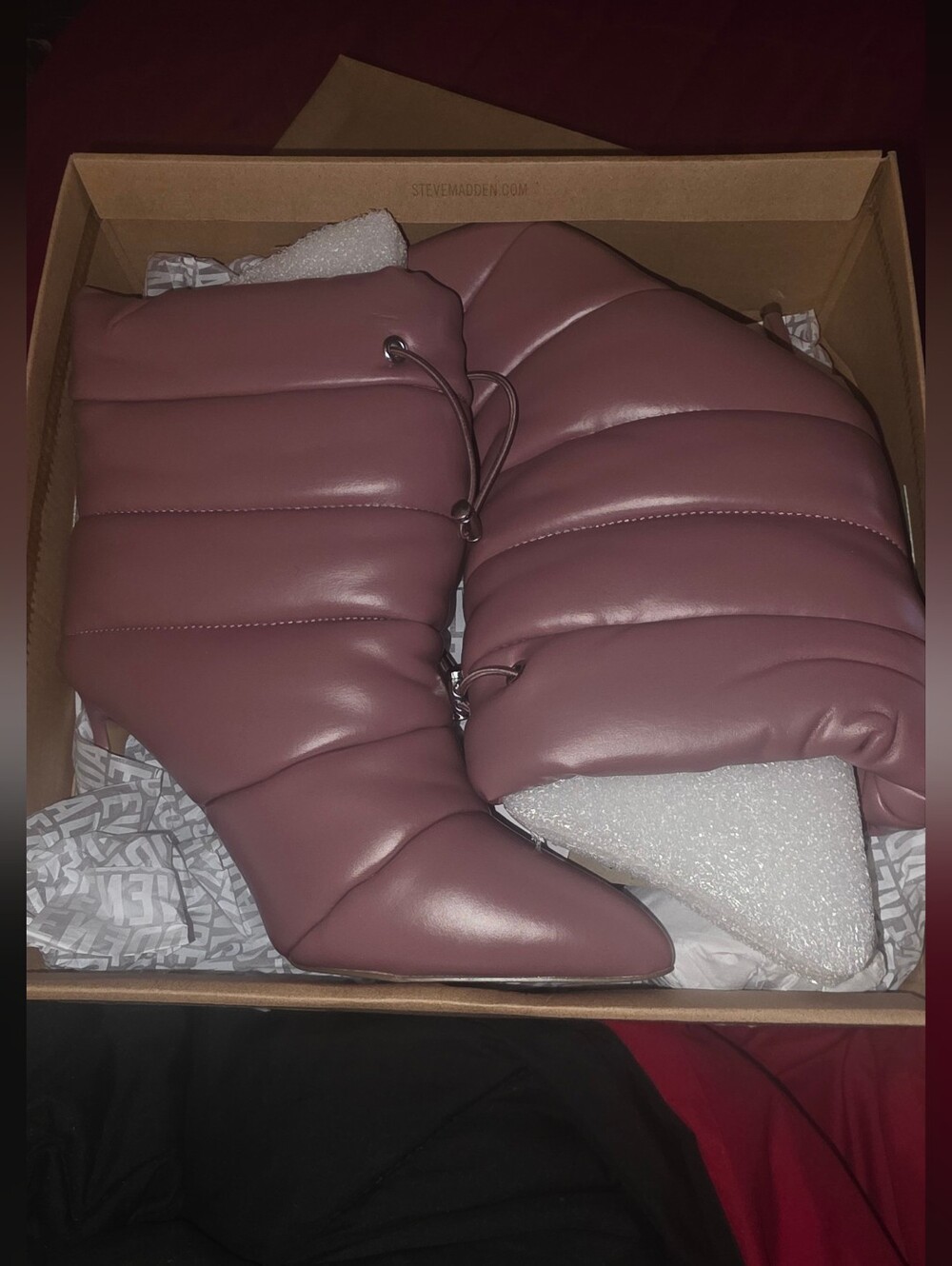 Steve Madden Mauve Quilted Ankle Boots
